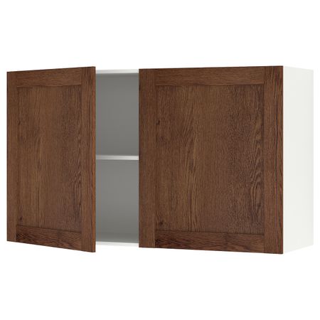 Навесной шкаф с дверями, под коричневый мореный ясень 120x75 см IKEA KNOXHULT КНОКСХУЛЬТ 904.880.01