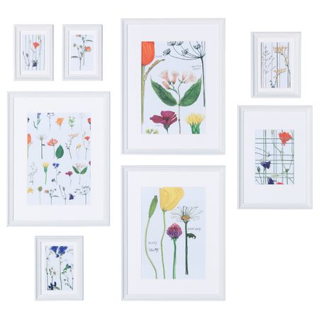Рама с постером, 8 предмета КНОППЭНГ, белый