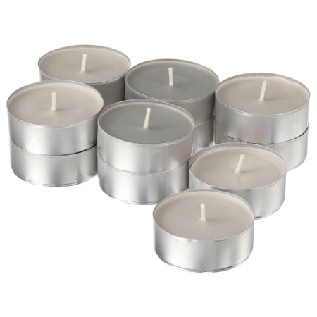 Аромат свеча в металической подставке СИНЛИГ, Мускатный орех и ваниль, серый