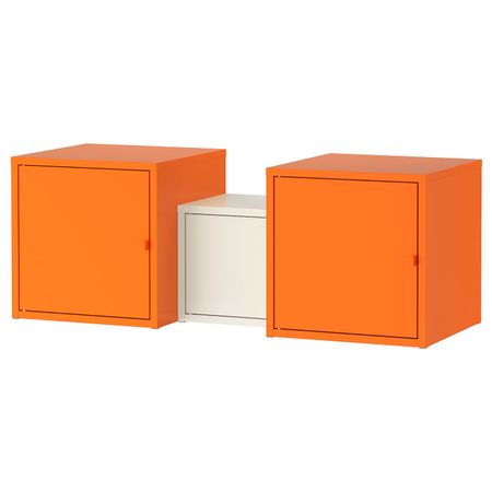 Комбинация для хранения, оранжевый/белый 95x35 см IKEA ЛИКСГУЛЬТ 792.440.38