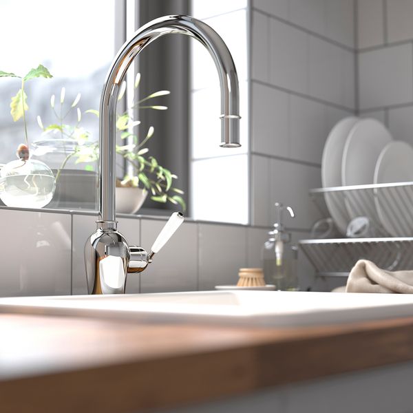 Кухонный смеситель с выдвижным носиком, хромированный IKEA INSJÖN ИНШЁН 203.418.71 - фото 6