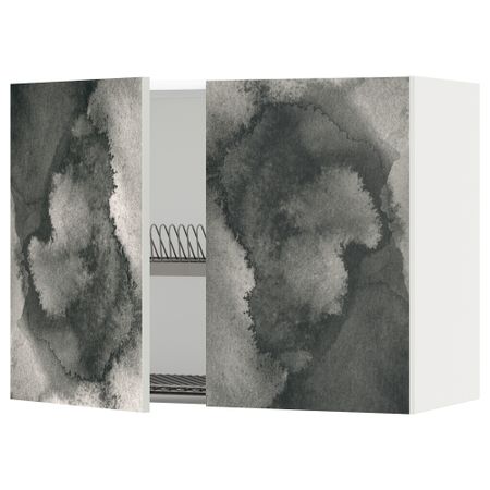 Навесной шкаф с посудной сушилкой, 2 дверцы МЕТОД, белый