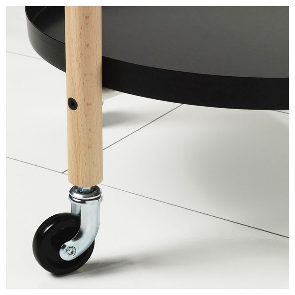 Стол приставной на колесиках ФЁРНИАД, бук, черный - фото 3