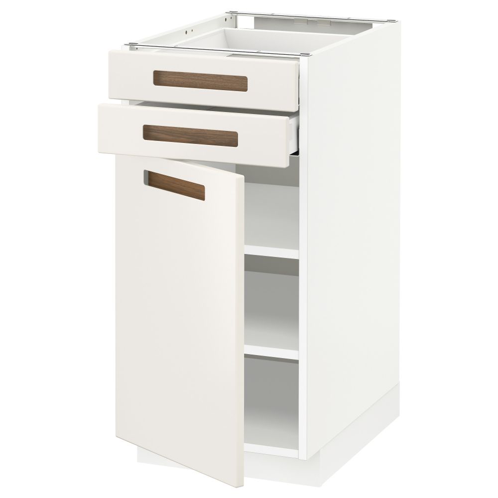 Напольный шкаф с дверцей, 2 ящиками МЕТОД / МАКСИМЕРА, белый, Мэрста белый - схема-чертеж с размерами