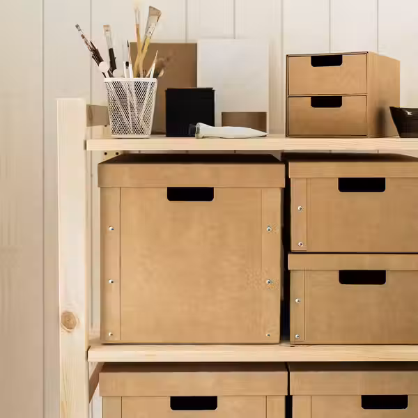 GÄRDESGÅRD ГЭРДЕСГОРД Коробка с крышкой - естественный 32x35x31 см - фото 2