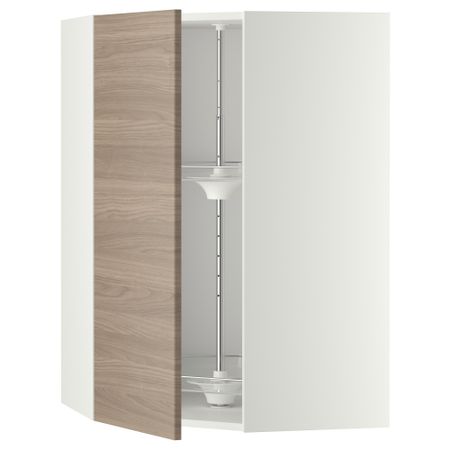 Угловой навесного шкаф с вращающейся секцией, 68x100 см, белый, Brokhult светло-серый IKEA METOD МЕТОД 891.202.78