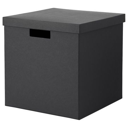 Коробка с крышкой, черный, 30x30x30 см IKEA ТЬЕНА 903.954.84