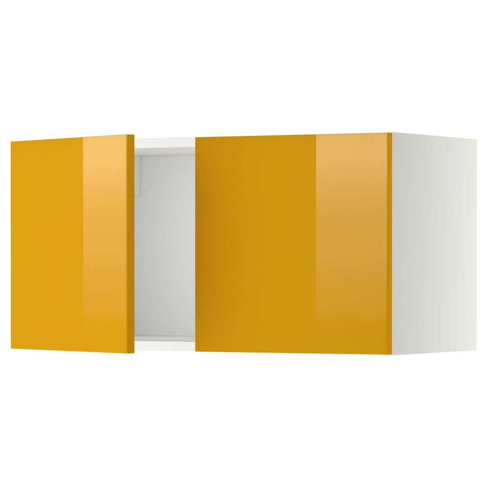 Навесной шкаф с 2 дверями МЕТОД, белый, Ерста желтый (80x40 см) - схема-чертеж с размерами