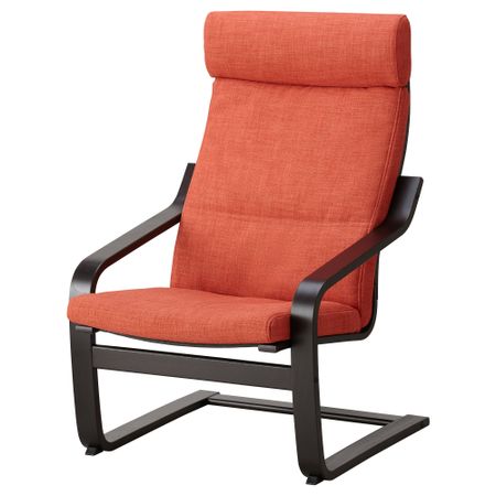 Кресло ПОЭНГ, черно-коричневый, Шифтебу темно-оранжевый