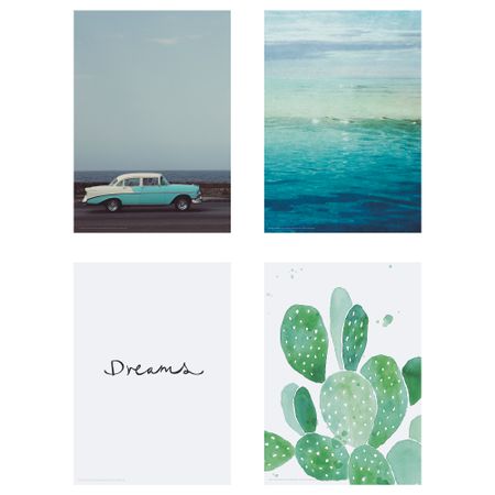 Набор постеров,4шт БИЛЬД, Зеленые сны (21x30 см)
