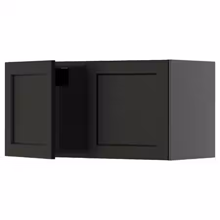 METOD Навесной шкаф с 2 дверцами - черно-серый/Lerhyttan черная морилка 80x40 см