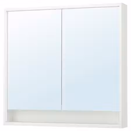 FAXÄLVEN Зеркальный шкаф с подсветкой - белый 100x15x95 см