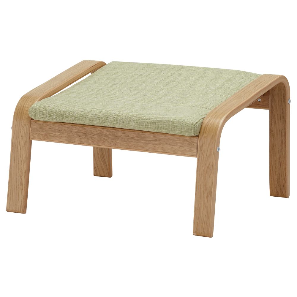 Табурет для ног ПОЭНГ, дубовый шпон, Семла зеленый - схема-чертеж с размерами