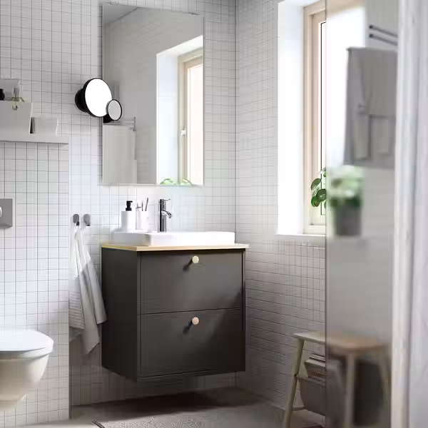 HAVBÄCK / ORRSJÖN ОРРШЁН Шкаф с ящиками/раковина/смеситель - фото 2