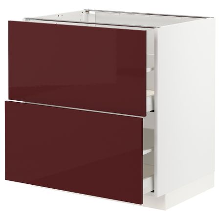 Напольный шкаф 2 форнтальных, 2 высоких ящик, 80x60 cm IKEA METOD МЕТОД, MAXIMERA МАКСИМЕРА 793.274.82