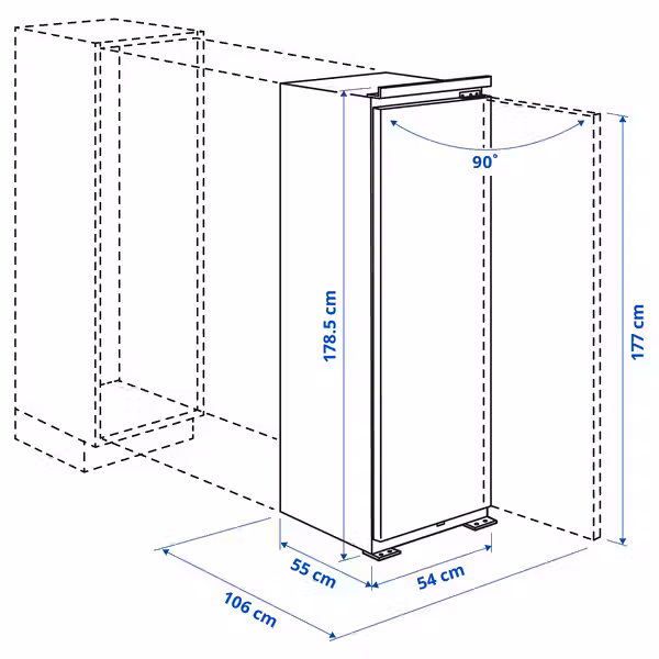 IKEA, дополнительный ракурс - схема-чертеж с размерами