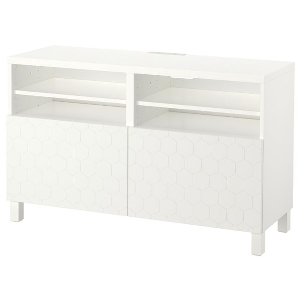 Тумба под ТВ, с дверцами, белый/вассвик/стуббарп белый 120x42x74 см IKEA БЕСТО 392.666.02 - фото 1