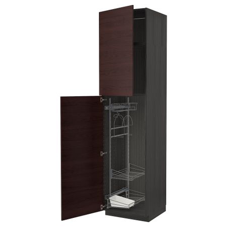 Высокий шкаф с отделением для аксессуаров для уборки, 60x60x240 cm IKEA METOD МЕТОД 694.581.57