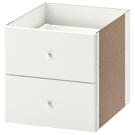 Вставка с 2 ящиками, глянцевый белый 33x33 см IKEA KALLAX КАЛЛАКС 503.795.46