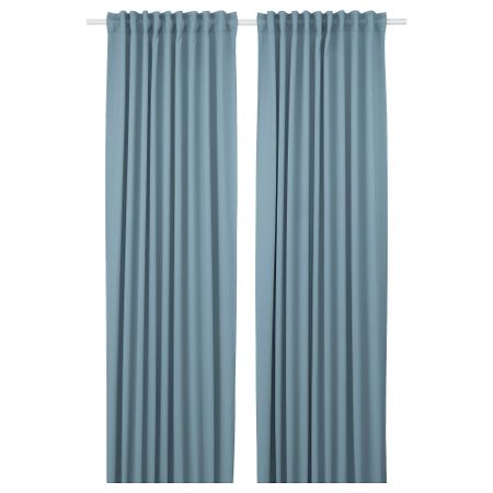 Гардины, блокирующие свет, 2 шт., 145x300 см, серо-синий IKEA MAJGULL МАЙГУЛЛ 205.411.82