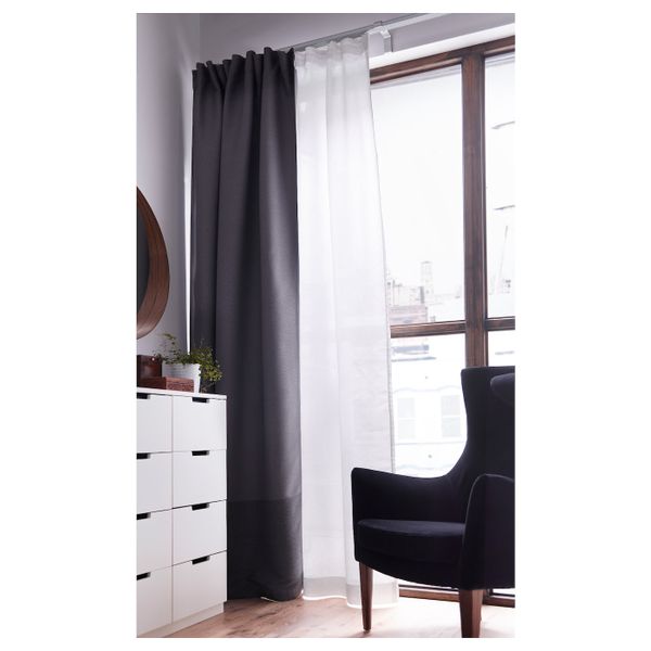 Затемняющие гардины, 2 шт., серый 145x300 см IKEA MARJUN МАРЬЮН 403.705.89 - схема-чертеж с размерами