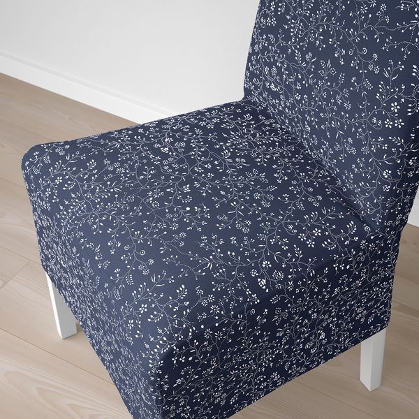 Стул с чехлом средней длины, белый Ryrane темно-синий IKEA BERGMUND БЕРГМУНД 993.845.51 - фото 7