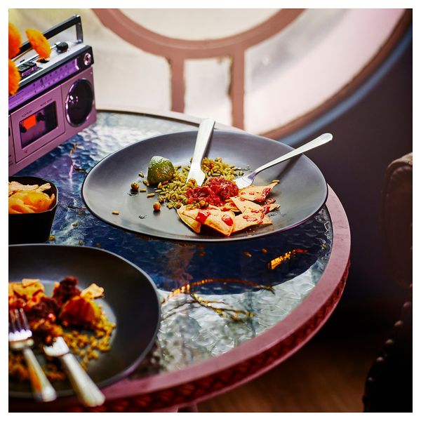 Тарелка, 31 см, черный IKEA ÖMSESIDIG 805.500.17 - фото 4