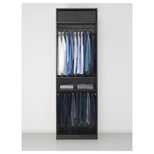 Гардероб, черно-коричневый, Форсанд Викедаль, 75x60x236 см IKEA ПАКС 992.859.90 - фото 3