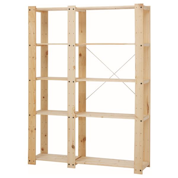 2 секции полок ГОРМ, хвойное дерево (133x35x174 см) - схема-чертеж с размерами