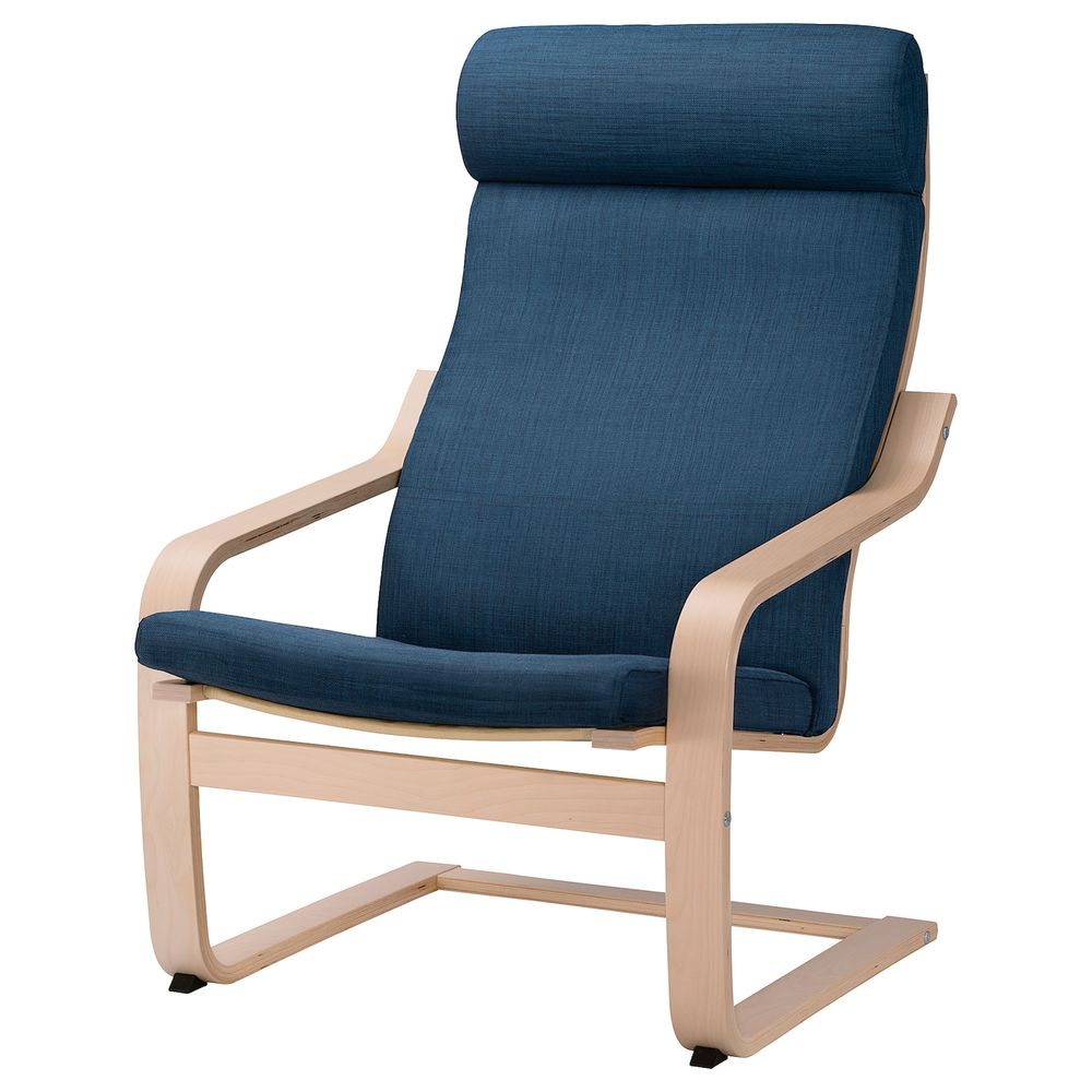 Кресло, березовый шпон/Шифтебу темно-синий IKEA POÄNG ПОЭНГ 793.027.97 - фото 1