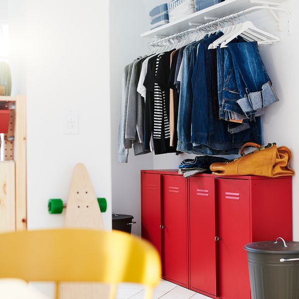 Шкаф с дверями, красный 80x83 см IKEA IVAR ИВАР 104.503.80 - схема-чертеж с размерами