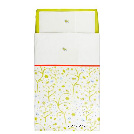 Комплект постельного белья, 3 предмета ФОГЕЛЬСОНГ, зеленый (110x125/35x55 см)