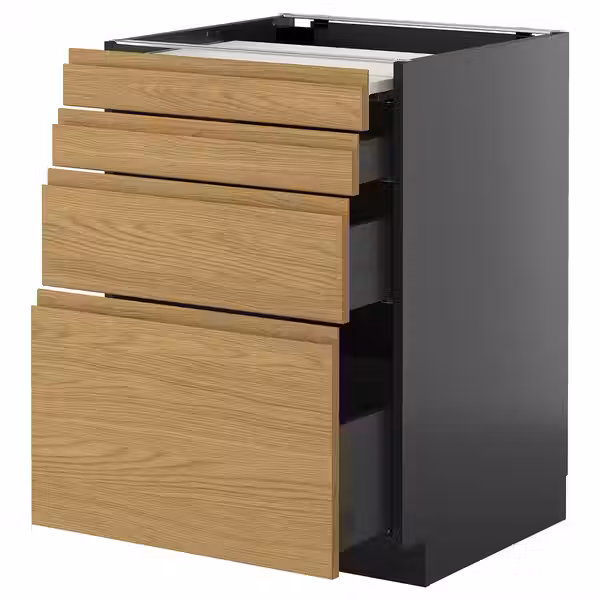 METOD / KNIVSHULT Напольный шкаф с выдвиж панелью/3ящ - фото 1