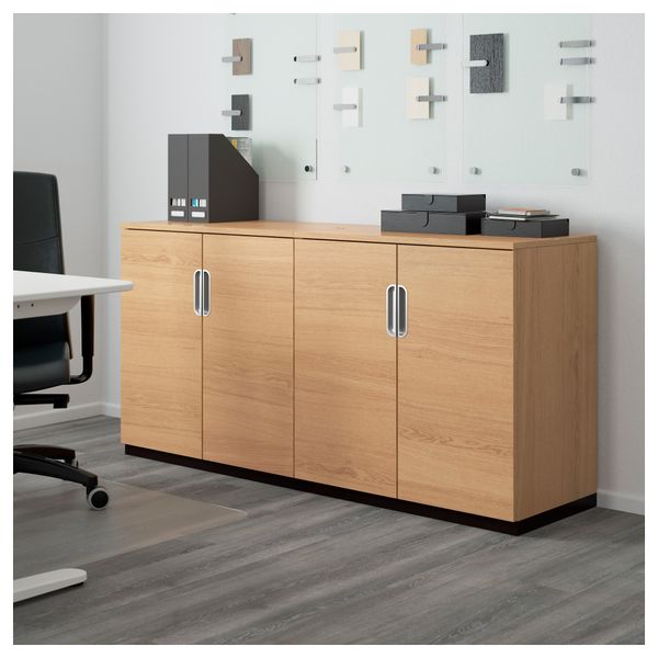 Комбинация для хранения с дверцами ГАЛАНТ, дубовый шпон (160x80 см) - фото 2