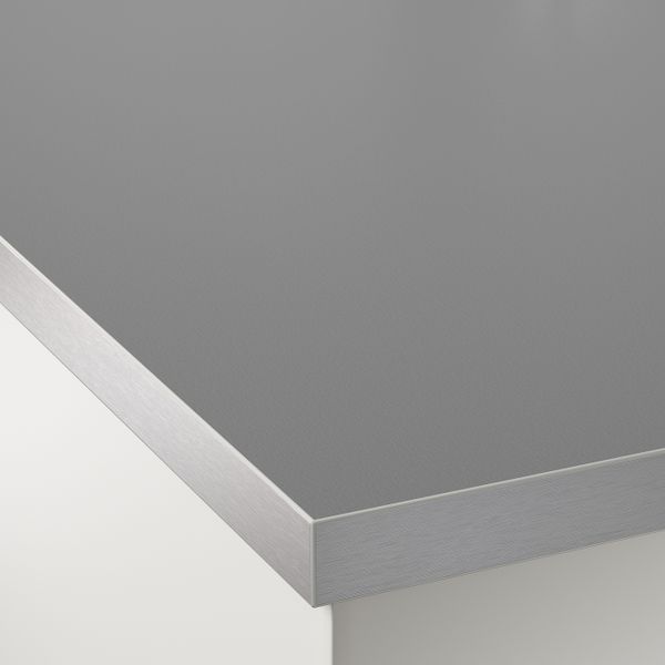 Столешница, двусторонняя, белый под алюминий/с окантовкой под металл ламинат 186x3.8 см IKEA HÄLLESTAD ХЭЛЛЕСТАД 903.693.95 - схема-чертеж с размерами