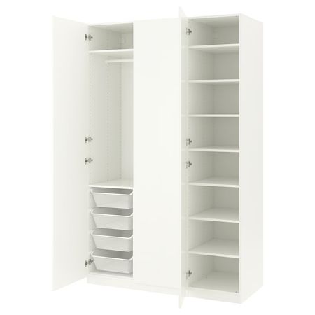 PAX / FORSAND Гардероб - белый/белый 150x60x236 см
