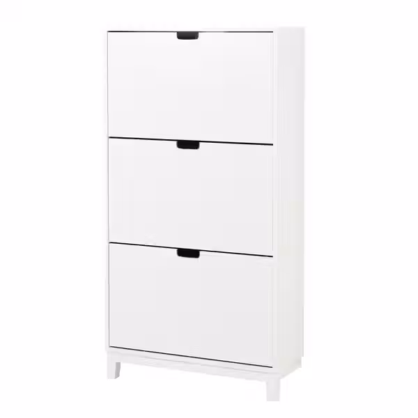 STÄLL Галошница,3 отделения - белый 79x29x148 см - фото 1