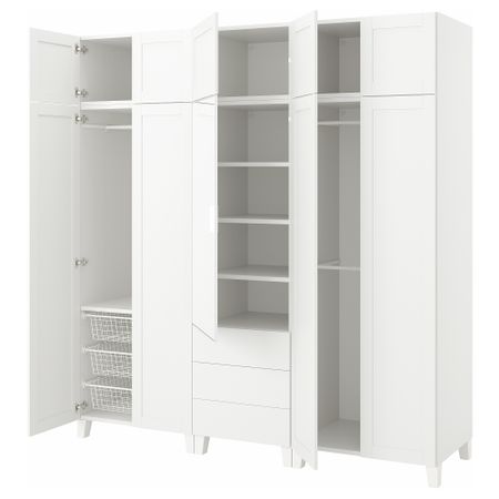 Гардероб с 10 дверями и 3 ящиками, 220x57x231 cm IKEA PLATSA ПЛАТСАA ПЛАТСА 794.249.54