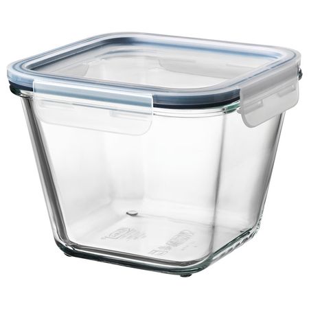 IKEA 365+ Контейнер для продуктов с крышкой - четырехугольной формы стекло/пластик 1.2 л