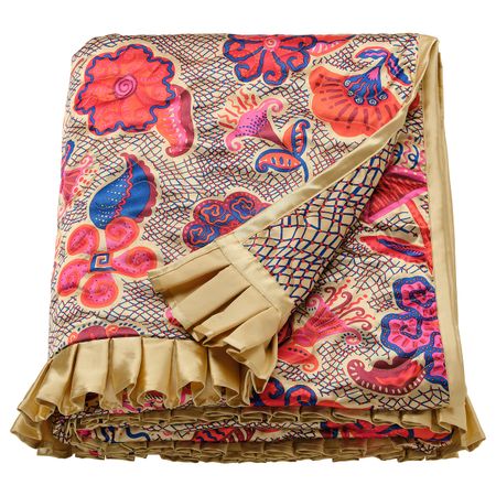 Плед, цветочный орнамент бежевый 150x200 см IKEA KARISMATISK КАРИСМАТИСК 304.991.49