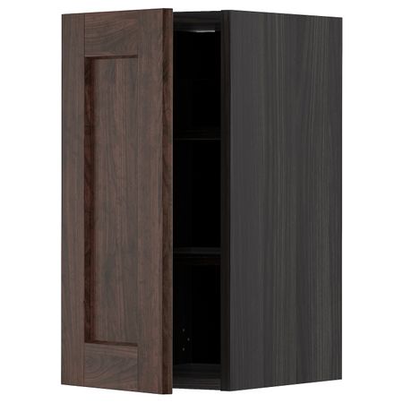 Шкаф навесной с полкой, черный/Эдсерум коричневый 30x60 см IKEA МЕТОД 193.021.73