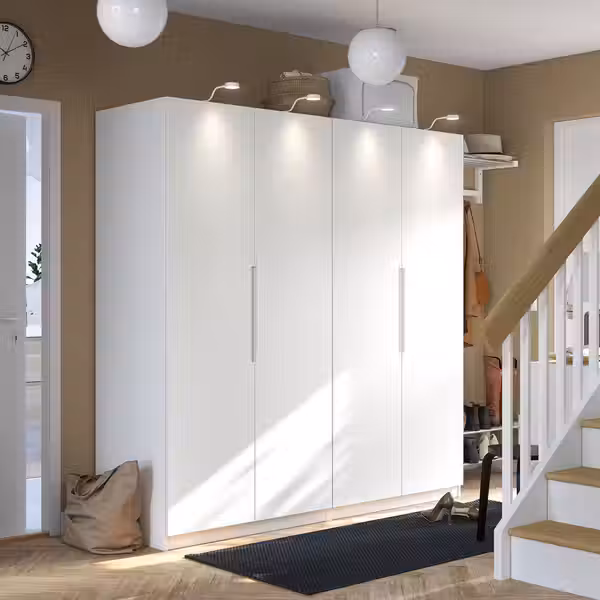 PAX / TONSTAD Гардероб, комбинация - белый/белый с оттенком 200x60x201 см - фото 4