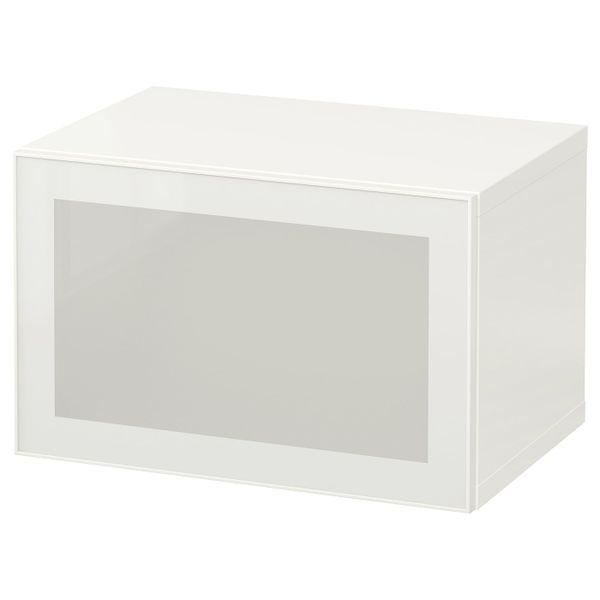 Комбинация настенных шкафов, белый/Глассвик белый, матовое стекло 60x42x38 см IKEA BESTÅ БЕСТО 294.416.30 - фото 1