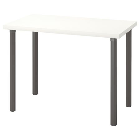 Стол, белый, серый 100x60 см IKEA LINNMON ЛИННМОН / ALVARET АЛЬВАРЭТ 292.793.89