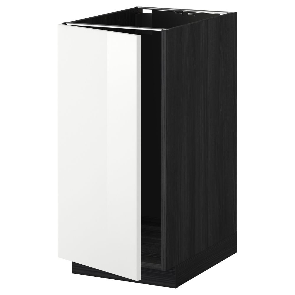 Напольный шкаф для мойки, мусорных контейнер МЕТОД, черный, Рингульт белый (40x60 см) - схема-чертеж с размерами