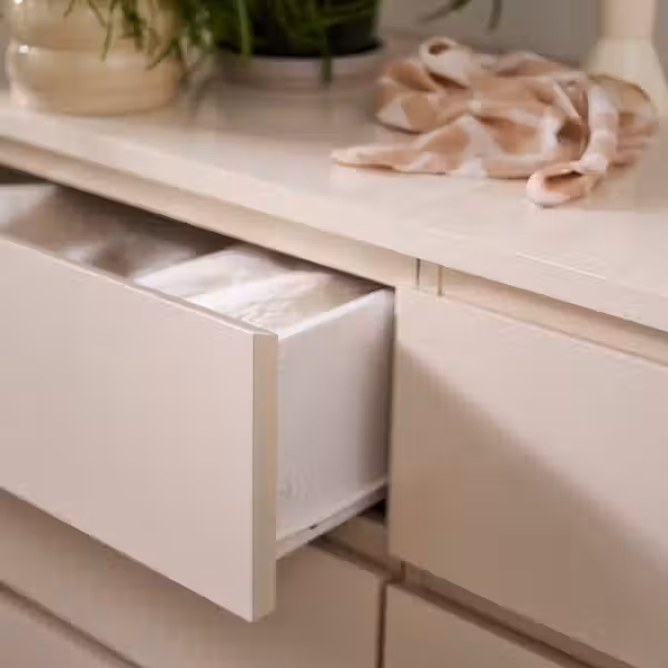 MALM Комод с 3 ящиками - светло-оранжевый/глянцевый 80x78 см - фото 3