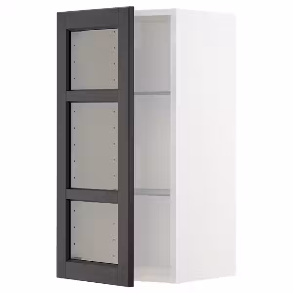 METOD Навесной шкаф/полки/стеклян дверца - фото 1