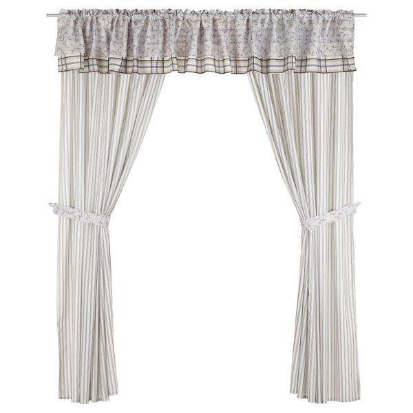 Гардины с прихватом, 2 шт + ламбрекен ВОРИРИС, коричневый (145x220 см) - схема-чертеж с размерами