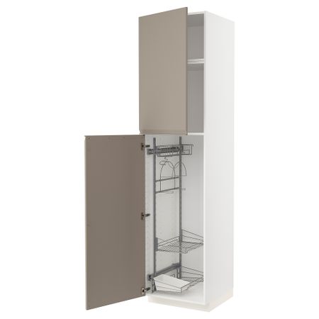 Высокий шкаф с отделением для аксессуаров для уборки IKEA METOD МЕТОД 394.917.14