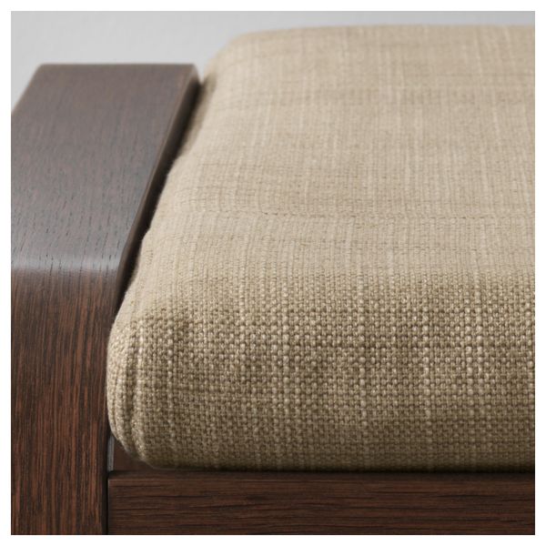 Табурет для ног ПОЭНГ, коричневый, Исунда бежевый - фото 3